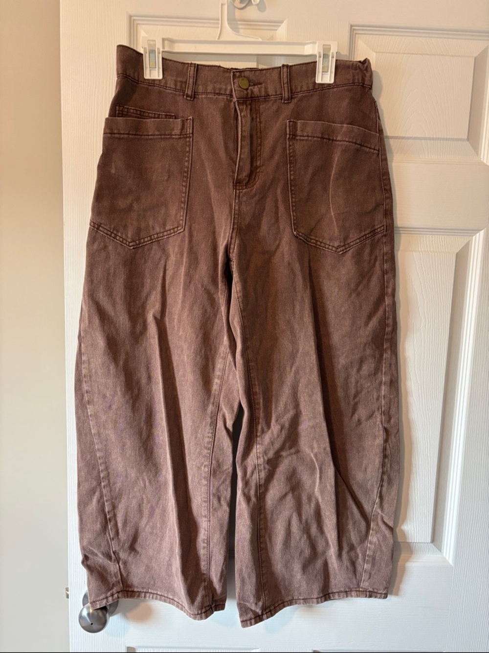 Casual Wide-Leg Men’s Pants, Brown